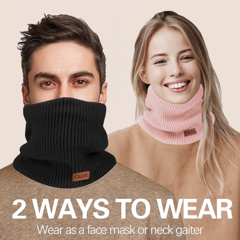 Oliumt Neck Warmer for men,Winter Neck Gaiters Face Scarf Women Windproof Warm Fleece Scarves Gaiter for Cold Weather - Image 2
